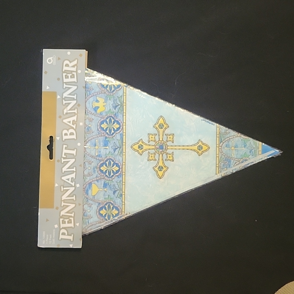 ✨️💲3️⃣  NEW- Stained Glass Blue Pennant Banner Hanging Decoration